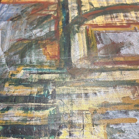 Original abstract painting artwork signed artist Diego DeLuca 1999, 19” square - Picture 8 of 8